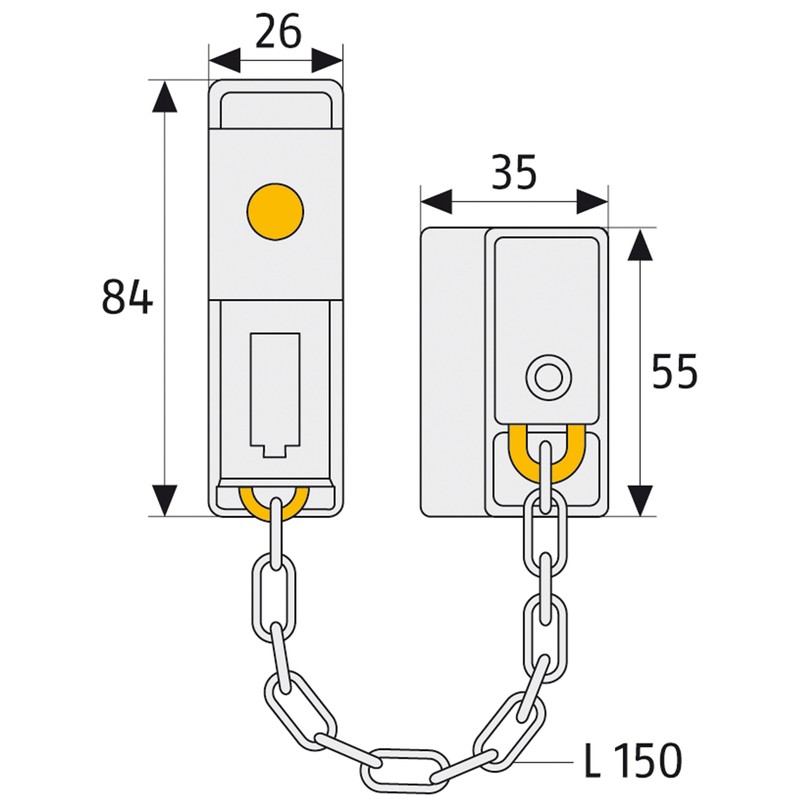 ABUS 39690 Lockable Door Chain Type SK79 White