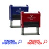 Vivid Stamp Pending Inspection Business Self-Inking Rubber Stamps (Red Ink)