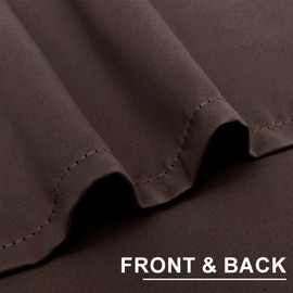 XWZO Opaque Blackout Curtains with Eyelets, 2 Pieces, Curtains with Tie Backs, Opaque Curtains for Bedroom, Living Room, Office, 160 x 132 cm, Brown