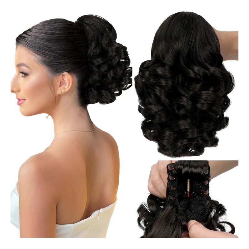 Extensiones De Cabello De Pelo Ondulado Coleta De Cabello