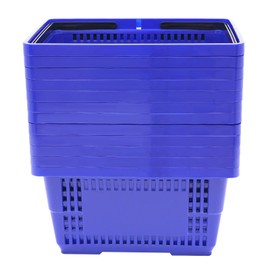 12 PCS Shopping Baskets, 18L Portable Grocery Basket, Durable Plastic Shopping Cart for Supermarket, Retail, Grocery(Blue)