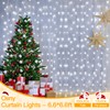 Ollny Curtain Lights 6.6x6.6ft, 200 LED White String Lights with