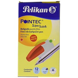Pelikan Bolígrafo Pointec Punto Fino Caja con 12 Piezas Color Rojo
