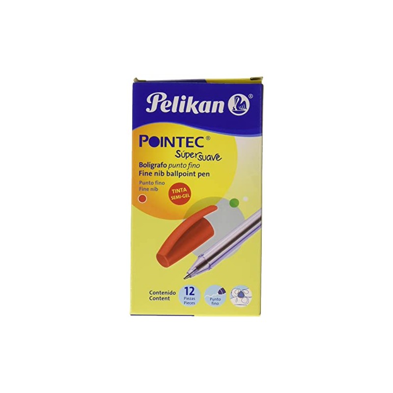 Pelikan Bolígrafo Pointec Punto Fino Caja con 12 Piezas Color