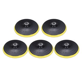 sourcing map 6 Inch Hook and Loop Backing Sanding Pads with M14 Thread for Diamond Sanding Finishing Polishing Buffing Pads, Yellow and Black 5pcs