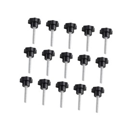 AOMIKITSTU Clamping Knob Wing Screw Pack of 15, M6 x 40 mm x 32 mm Star Handle Thread Clamping Knob, Clamping Screw Adjust Knurled Screw for Food Equipment, Industrial Equipment