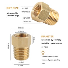 59953 Rv propane Fitting 1/4” Female Inverted x 1/4" Female Inverted Flare for rv and Camper propane regulator 3 Pack