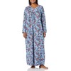 AmeriMark Vestido de noche largo de franela con estampado floral