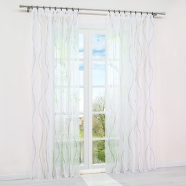 HongYa Pack of 1 Voile Curtain, Transparent Curtain with Ruffle Tape, Waves Print
