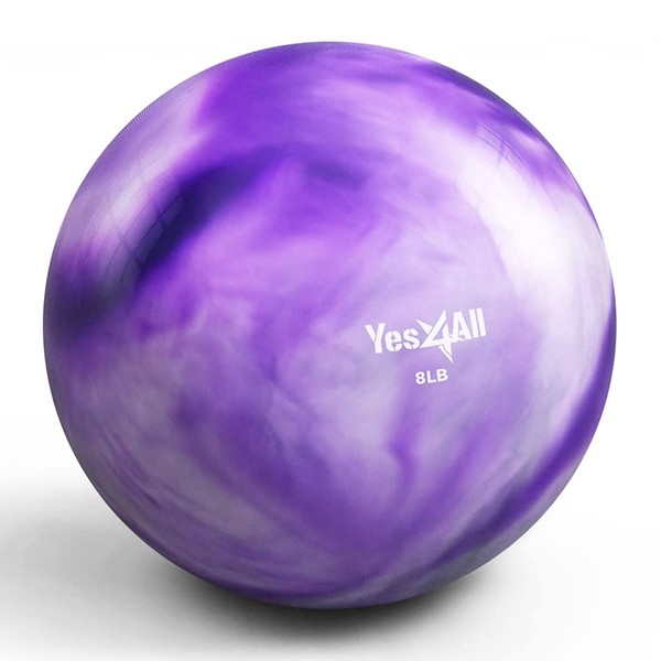 Yes4All Soft Weighted Toning Ball Marble 8lb Purple