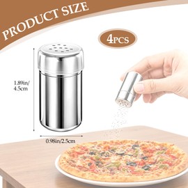 Mini Stainless Steel Spice Jars 4 Pack, Portable Seasoning Containers with Clear Lid, Reusable Spice Bottles for Travel BBQ Picnic and Kitchen Use