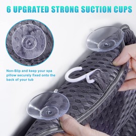 Bath Pillow, Tub Pillow for Bathtub with Strong Non-Slip Suction Cups and Comfortabl 3D AirMesh Bath Pillow for Women &Man