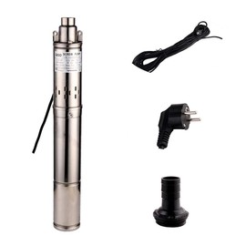 SHYLIYU Submersible Deep Well Pump 3" OD Pipe 1" Outlet 0.25KW 0.33HP Stainless Steel Submersible Screw Water Pumps for Industrial and Home Use