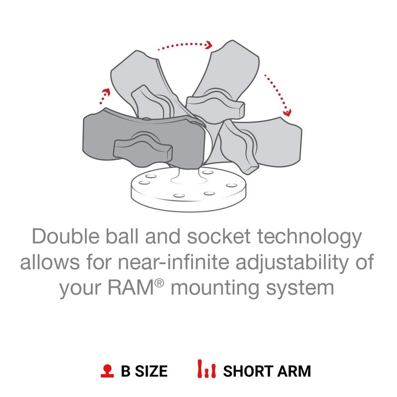 RAM Mounts RAP-B-201U-A Composite Double Socket Arm - Short Arm