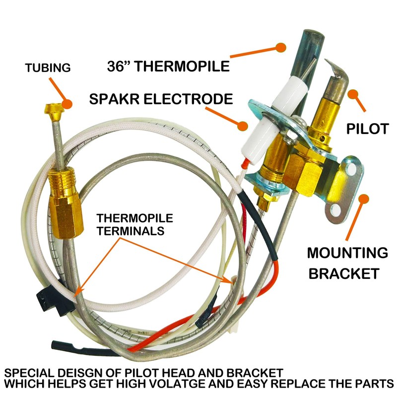MENSI Water Heater Pilot Burner Assembly Fit for Bradford White,17/26