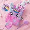WERNNSAI Plush Unicorn Notebook Set - Sparkly Journal Unicorn Diary