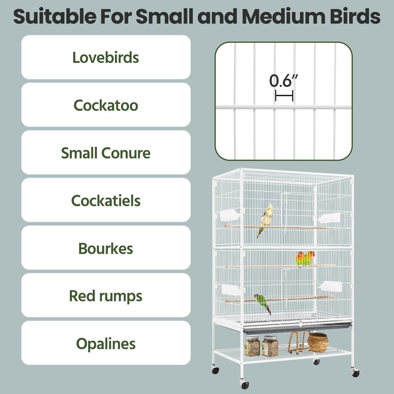 Yaheetech 52inch Bird Cage Extra Large Parakeet Parrot Cage for