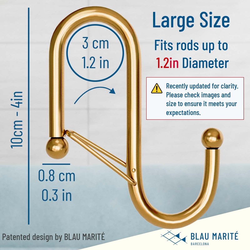 Blau Marité 6-Pack Metal S Hooks for Hanging – Heavy-Duty