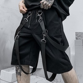 XYXIONGMAO Men's Shorts Techwear Sweatpants Slacks Hip Hop Streetwear Jogger Tactical Cargo Pants Overalls(Black,M)