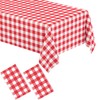 WNINK 2 Pack Red Gingham Tablecloth Rectangular Red and White