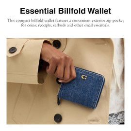 Coach Women's Billfold Wallet Bi-Fold, B4/Deep Blue, One Size