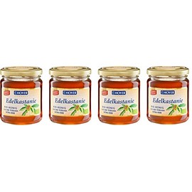 HOYER Fine Chestnut Honey, Organic, Cold-Spunded, Value-Preserving Bottled, 4 x 250 g