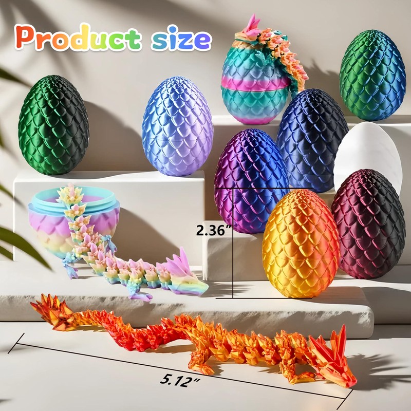 Impossmaker Impossmaker 12PCS 3D Printed Easter Dragon Eggs with 3D