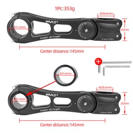 CYSKY Bike Stem Universal 31.8mm and 25.4mm Adjustable ± 90 Degree 90mm 110mm 145mm MTB Stem Bike Stem Riser Short Handlebar Stem for Mountain Bike Road Bike BMX City Bike Bicycle
