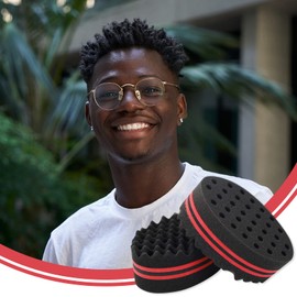 REBECASKYENS 2-Pack Curling Sponges (14.5*9.5*5cm), Black, Wavy Sponge for Curly, Coily, Wavy Hair, Women's Twists and Braids