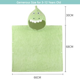 Bebamour Baby Hooded Towels Wearable Hooded Towel for Boys Girls Absorbent Hooded Towel for Toddlers, 25"x 25", 0-6 Years, Green