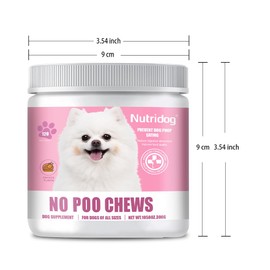 NutriDog No Poo Chews for Dogs - 120 Ct Chicken Flavor - Coprophagia & Stool Eating Deterrent with Probiotics, Digestive Enzymes & Breath Aid - Stop Dog Poop Eating - Gut Health (Chicken)