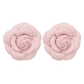 PATIKIL Camellia Fabric Pin, 2 Pcs Flower Brooch Artificial Flowers Brooches for Women Girls Cloth Wedding Party Decor Accessories Jewelry Gift, Pink