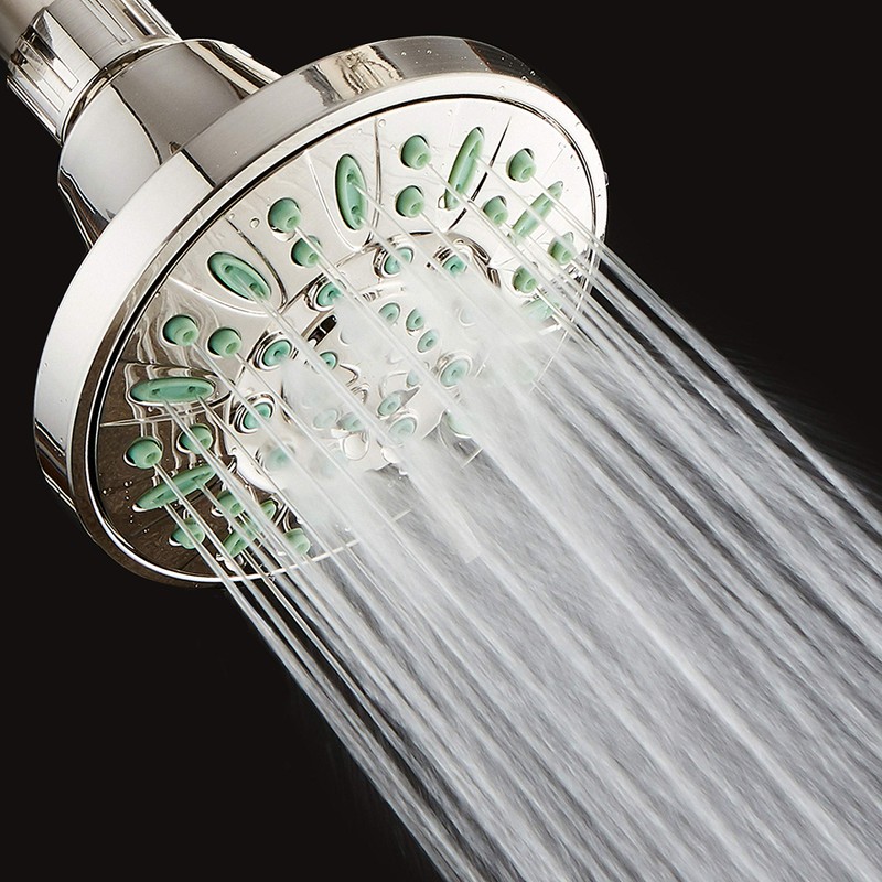 AquaDance Antimicrobial/Anti-Clog High-Pressure 6-setting Shower Head, Microban Nozzle Protection from