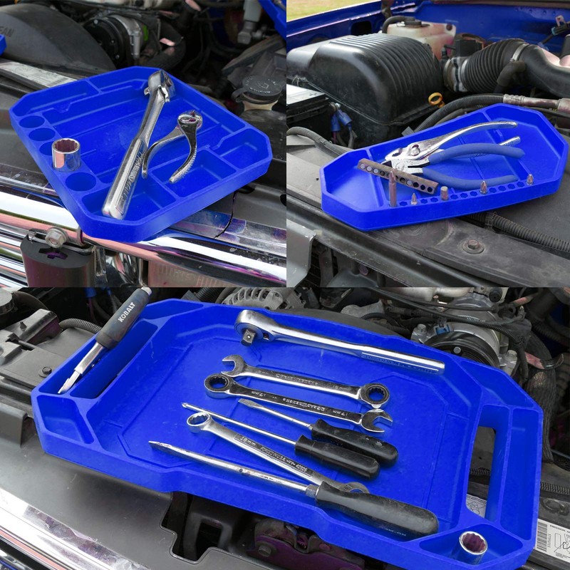 Aocoom 3pcs Large Non-Slip Flexible Silicone Tool Tray, Mechanic Tool