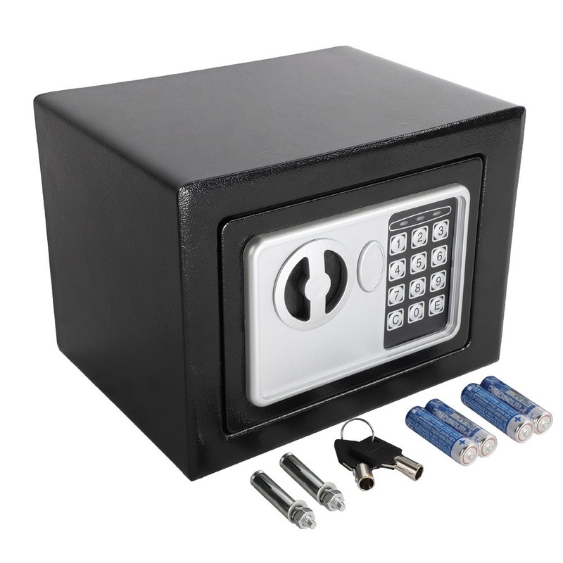 Mini Wall-in Style Electronic Code Metal Safe Box, 9.1"L x