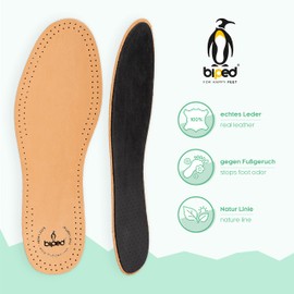 biped 2 Pairs Set Leather Insoles with Activated Carbon, Leather Soles Against Sweaty Feet, Soft Leather Insoles for Men and Women Shoes z2763 (42)
