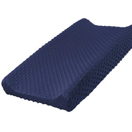 iEvolve Funda para cambiador de pañales ultrasuave, con lunares visones, transpirable, para cambiador, para bebés, niños y niñas (azul marino)