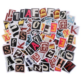 Giantree 156PCS Vintage Letter Stickers, Self Adhesive Waterproof Vinyl Letter Stickers, DIY Scrapbook Stickers for Sign Mailboxes Travel Case Decor Scrap Booking Art Craft