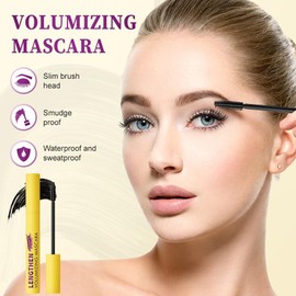 Máscara de Pestañas Burbuja, Nueva Máscara Voluminizadora 2026, Resistente al Agua, Tono Café, Para Ojos Sensibles, Sin Grumos, Ideal para Uso Diario, Alarga tus Pestañas (Brown+Black)