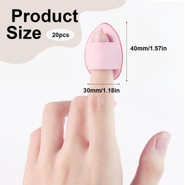 Pack of 20 Finger Powder Puff, Mini Sponges Powder Puff Finger Tassel, Wet Dry Make Up Tool for Loose Powder or Foundation Blush