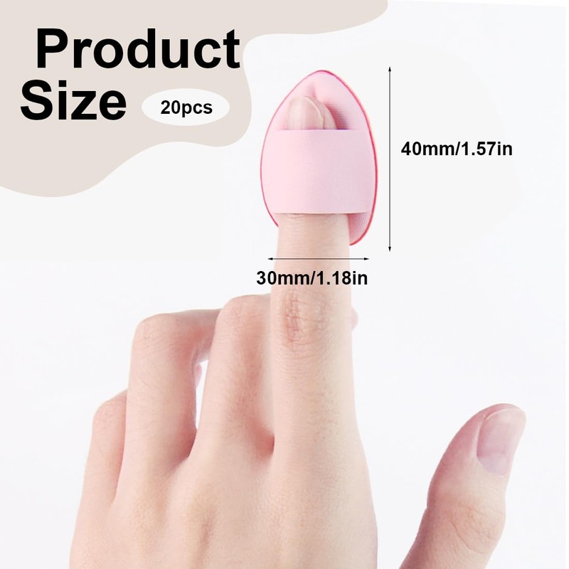 Pack of 20 Finger Powder Puff, Mini Sponges Powder Puff