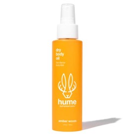 Hume Supernatural Dry Body Oil Spray - Moisturizing Body Oil for Dry Skin, After Shower Body Oils for Women and Men, Dry Oil Body Spray, Nourishing, Hydration, Glow, Probiotic, Amber Woods, 1 Pack