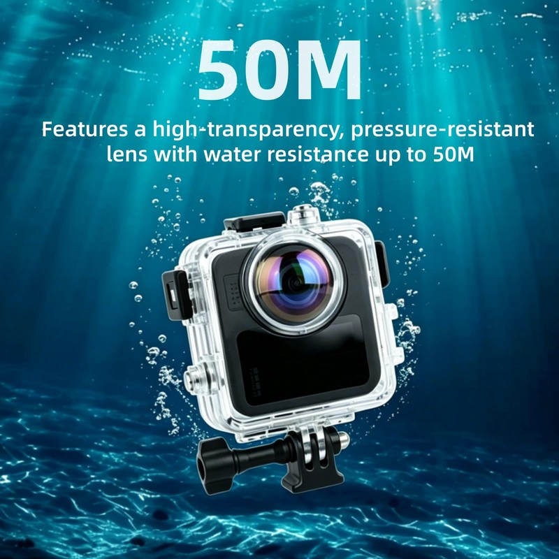 Waterproof Diving Case Only for Go Pro MAX2,Anti-Scratch & Deep