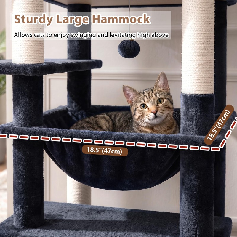 Gitelsnour Cat Tree, 78.7'' Cat Tower, 2 Big Condos for