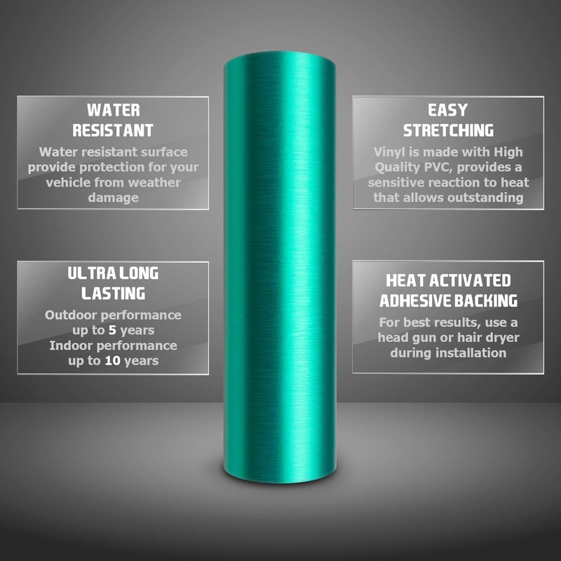 SILVER BRUSHED ALUMINUM VINYL WRAP 12" X 60" PROFESSIONAL GRADE