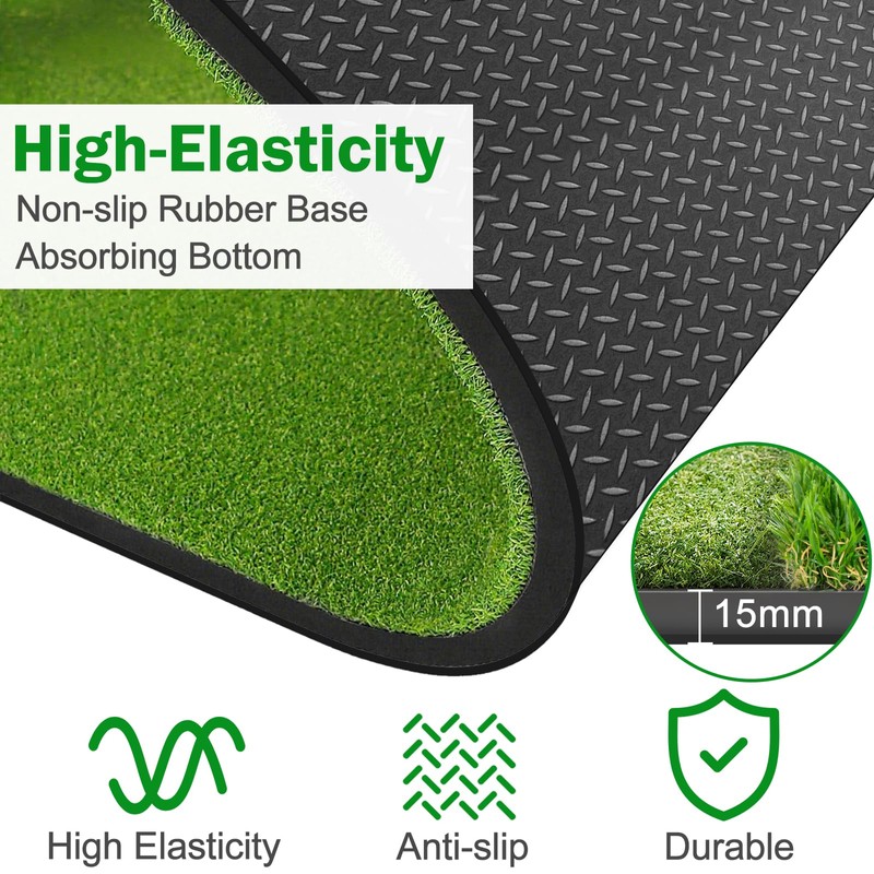 MONOJOY Golf Hitting Mat – 16"x23" Dual-Turf Foldable Golf Practice