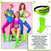 80s Neon Women Socks Holographic Fanny Pack Neon Slouch Socks