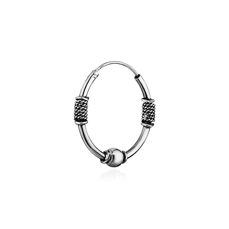 NKlaus Single 925 Sterling Silver Celtic Gothic Hoop Earrings Solid