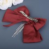 Jumwrit Big Red Satin Hair Bow Clip Sparkly Rhinestone Long