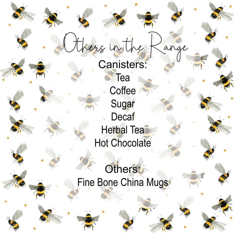 Purely Home Scattered Bees Decaf Coffee Canister - White Metal